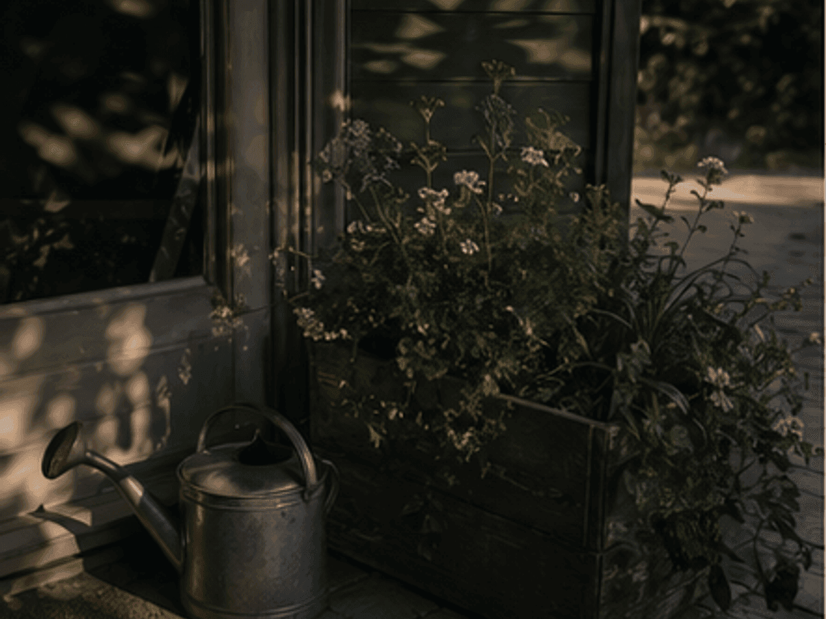 A small doorway garden scene for a shared outside minute.