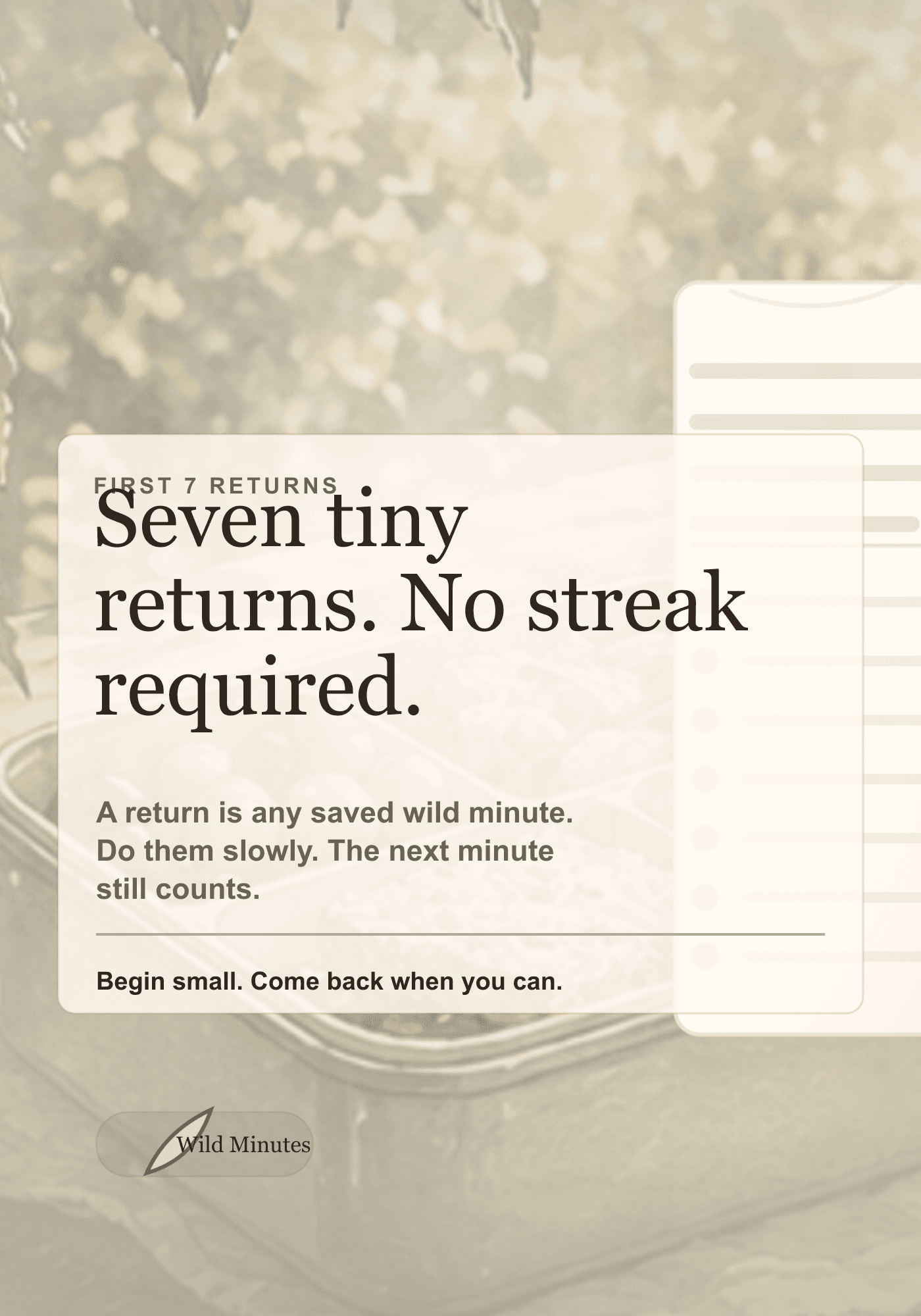 Seven tiny returns. No streak required. poster